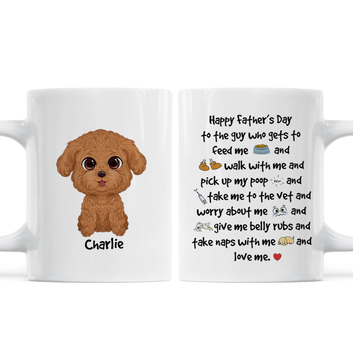 Watercolor Cute Dogs Happy Father's Day To The Guy Gift For Dog Dad Personalized Mug