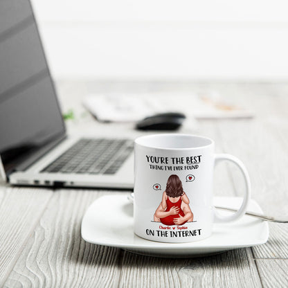 Online Dating Virtual Love Embrace Valentine's Couple Personalized Mug