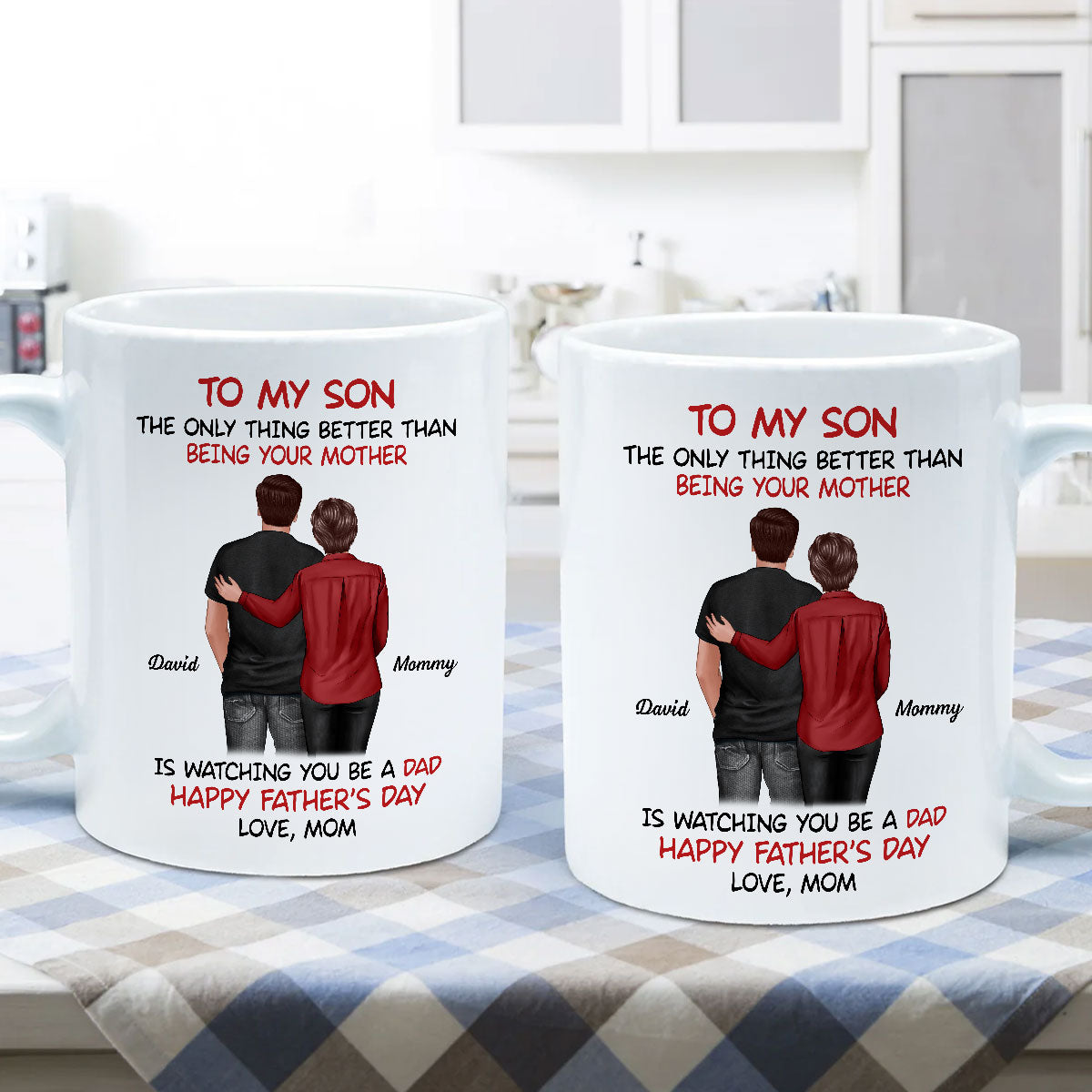 From Mom To Son Watching You Be A Dad Personalized Mug, Heartfelt Gift For Son