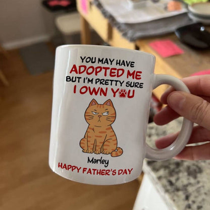 Funny Cute Cats We Own You Personalized Mug, Father's Day Gift For Cat Dad