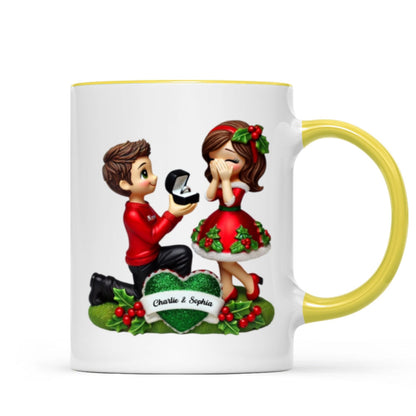 Marriage Proposal Personalized Mug, Personalized Newly Engaged Present, She Said Yes! Custom Just Engaged Gifts for Couples