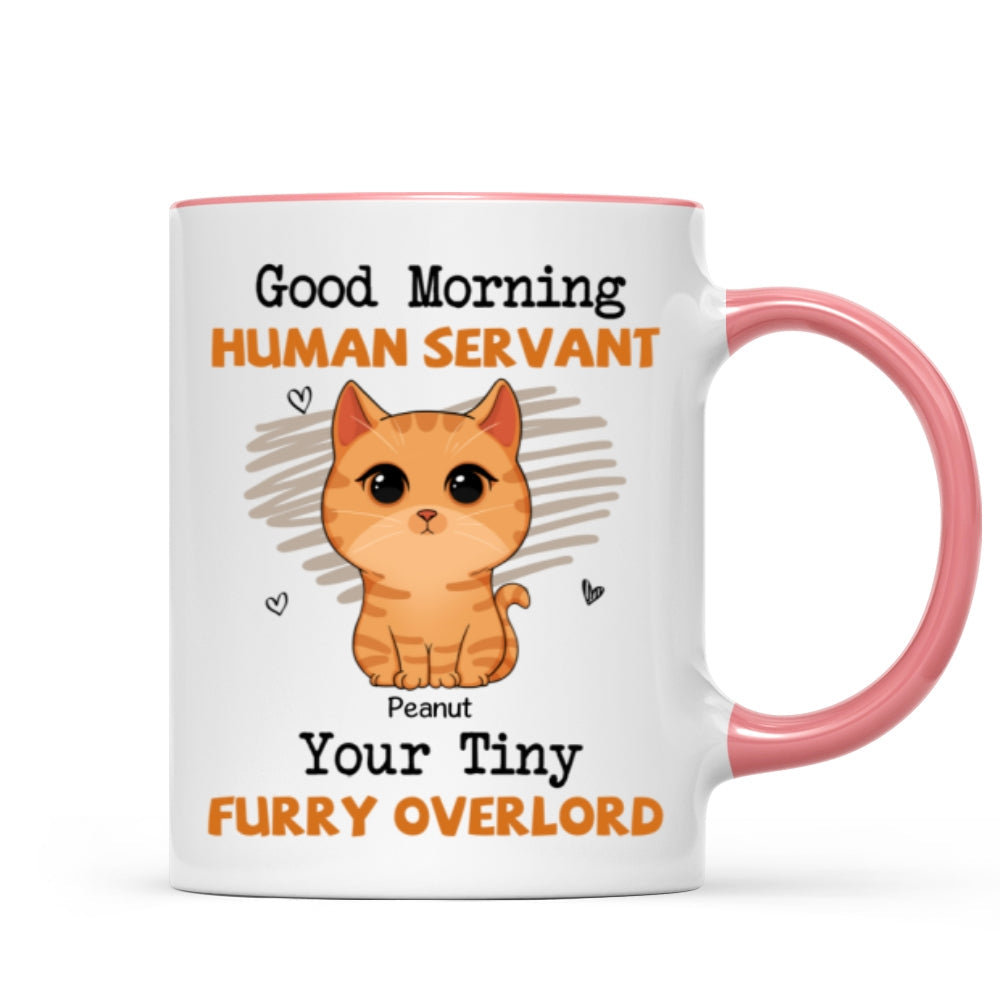 Good Morning Human Servant Cute Cats Vector Personalized Mug