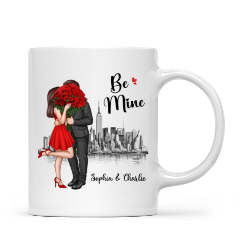 Elegant Couple Skyline Personalized Mug