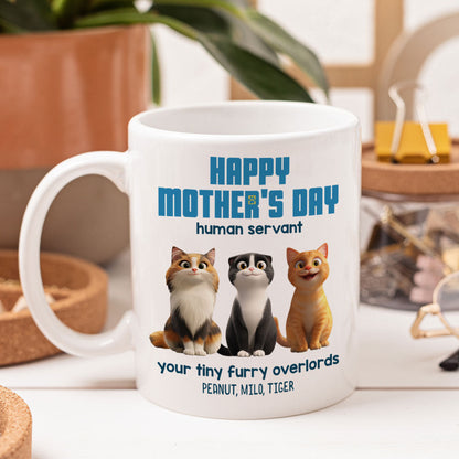 Happy Mother's Day Human Servant - Personalized Mug - Unique Gift for Cat Moms