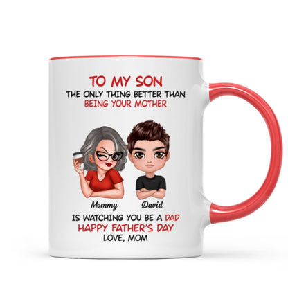 To My Son From Mom Happy Father's Day Personalized Mug