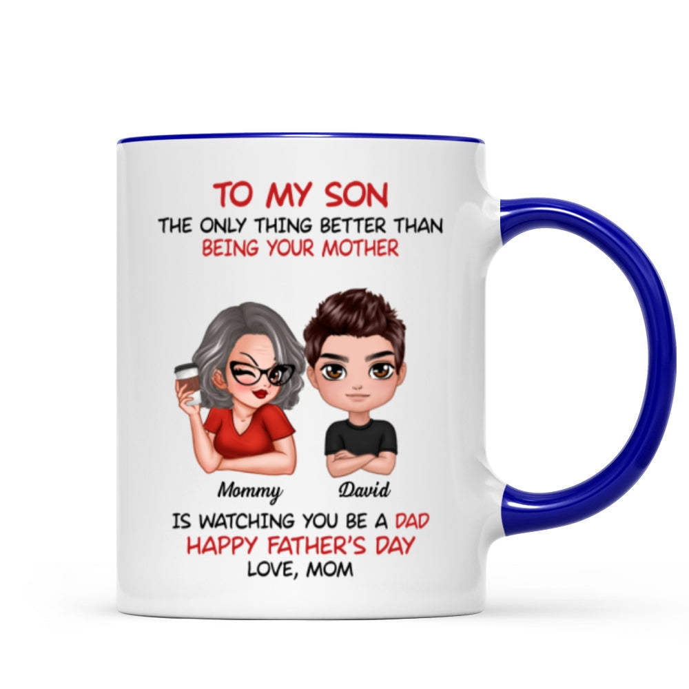 To My Son From Mom Happy Father's Day Personalized Mug