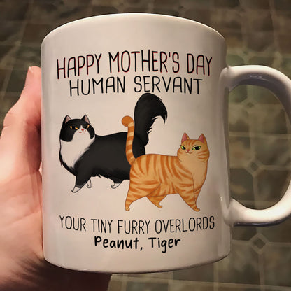 Cartoon Walking Cat Happy Mother's Day Human Servant Personalized Mug