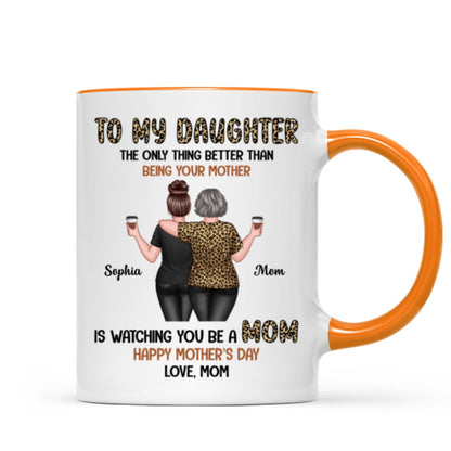 Leopard To My Daughter From Mom Happy Mother's Day Personalized Mug, Gift For Daughter
