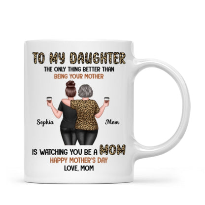 Leopard To My Daughter From Mom Happy Mother's Day Personalized Mug, Gift For Daughter