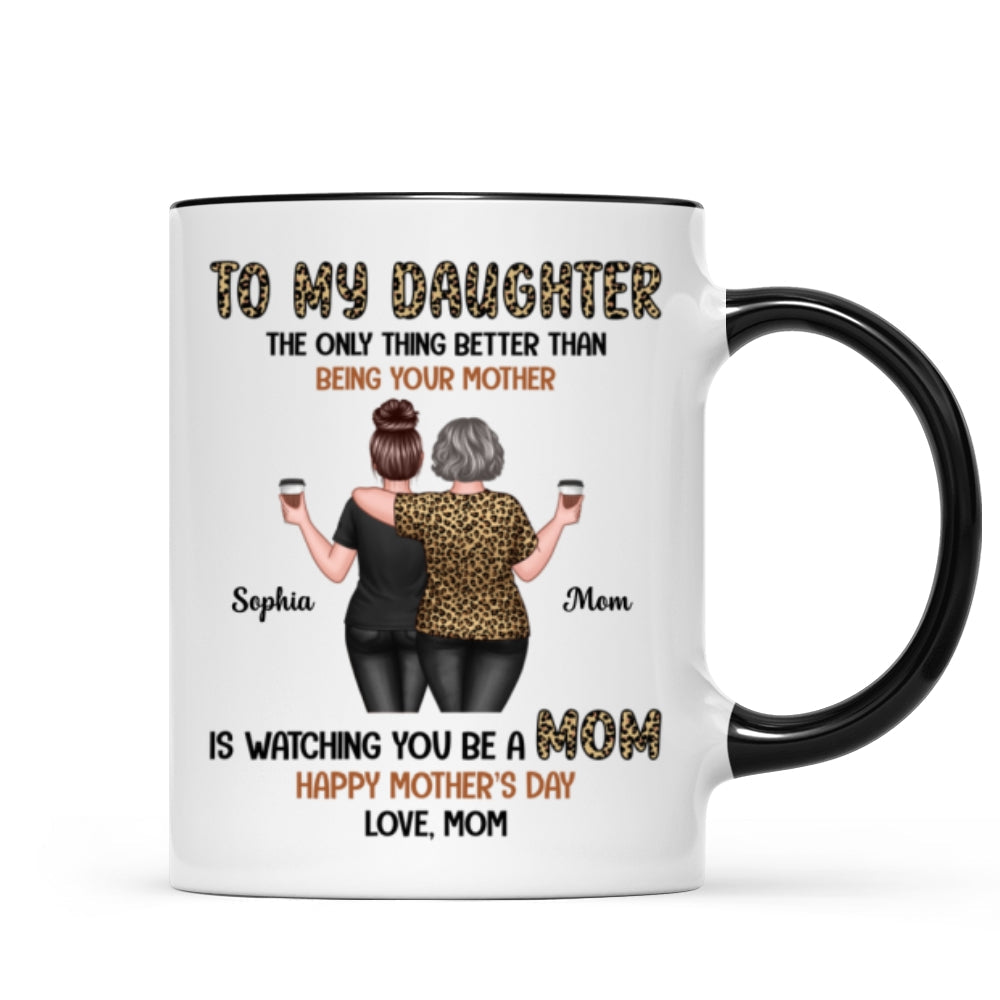 Leopard To My Daughter From Mom Happy Mother's Day Personalized Mug, Gift For Daughter