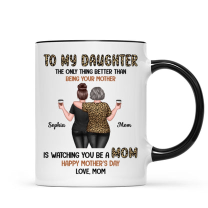 Leopard To My Daughter From Mom Happy Mother's Day Personalized Mug, Gift For Daughter