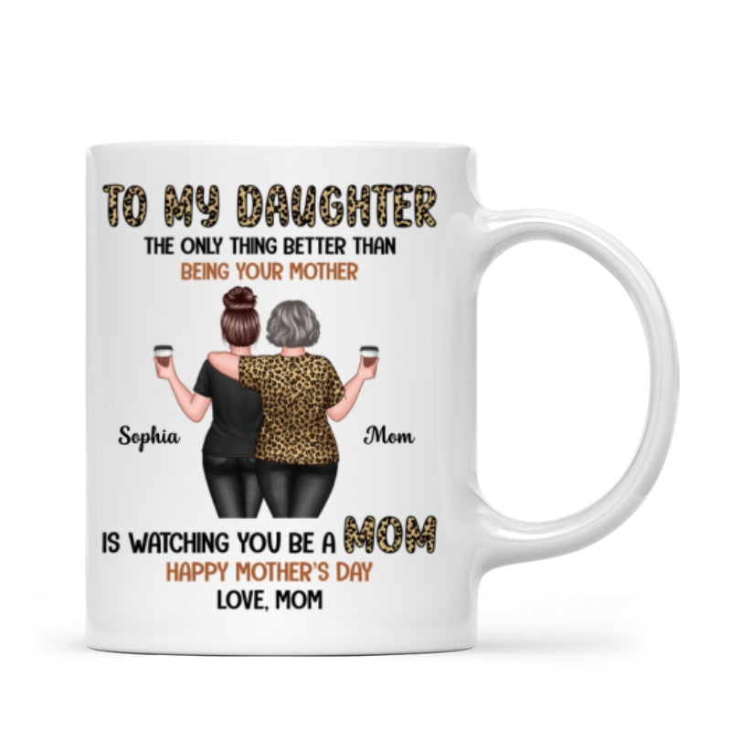Leopard To My Daughter From Mom Happy Mother's Day Personalized Mug, Gift For Daughter
