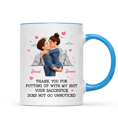 Thank You for Putting Up with My Sh*t - Personalized Mug - Funny Valentine's Day Gift for Her