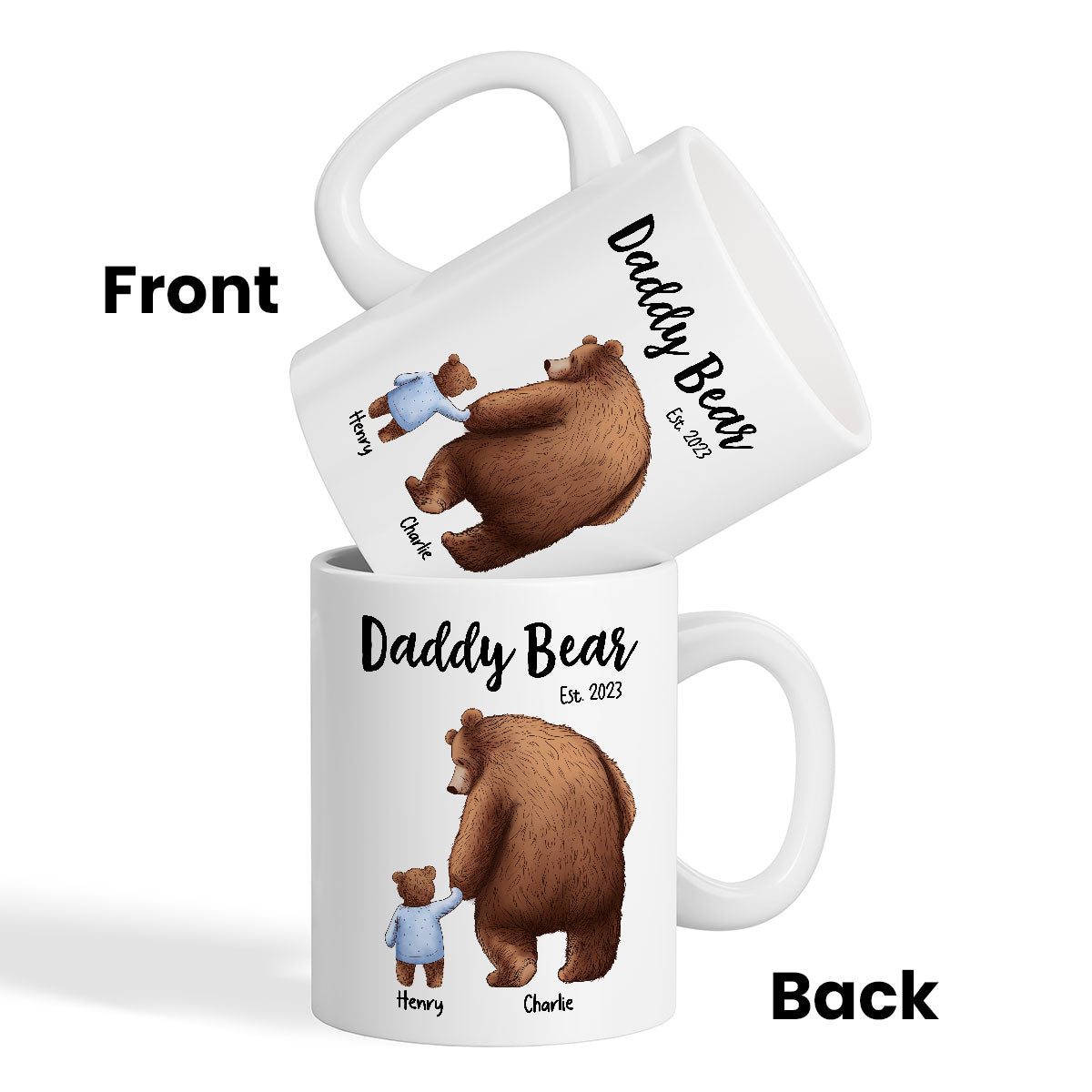 Daddy Bear Papa Bear Fathers Day Gift For Husband Dad Grandpa Personalized Mug