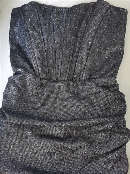 Glitter Strapless Corset Mini Dresses