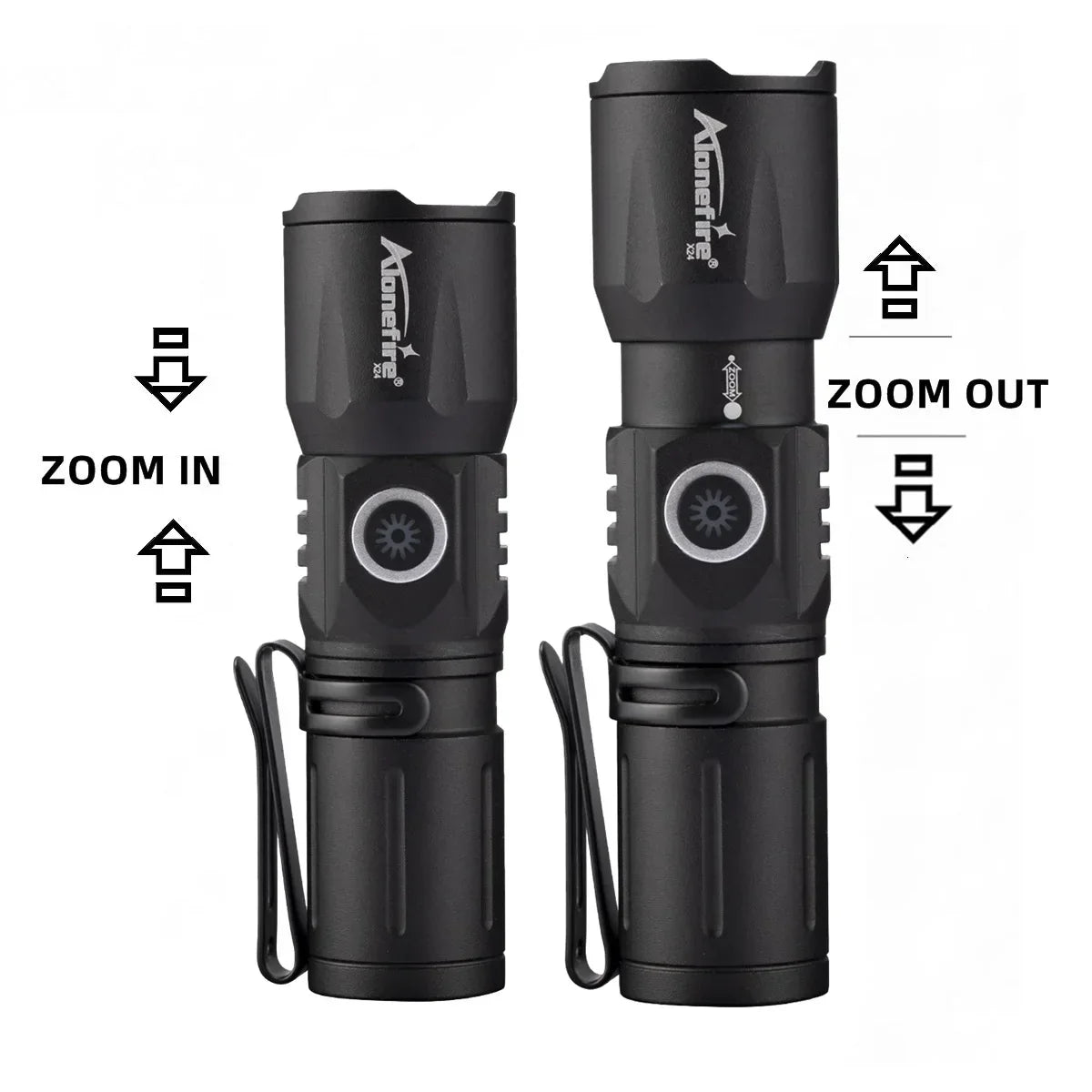 Ultra Bright Usb Telescopic Zoom Flashlight