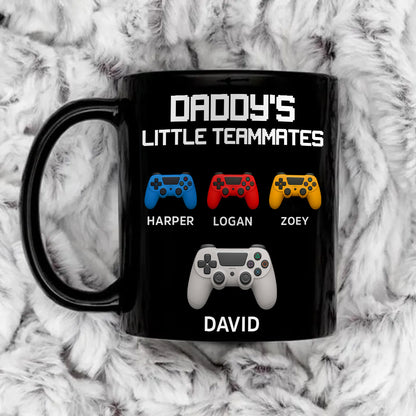 Daddy's Little Teammates Personalized Mugs, Father's Day Gift for Gamer Dads