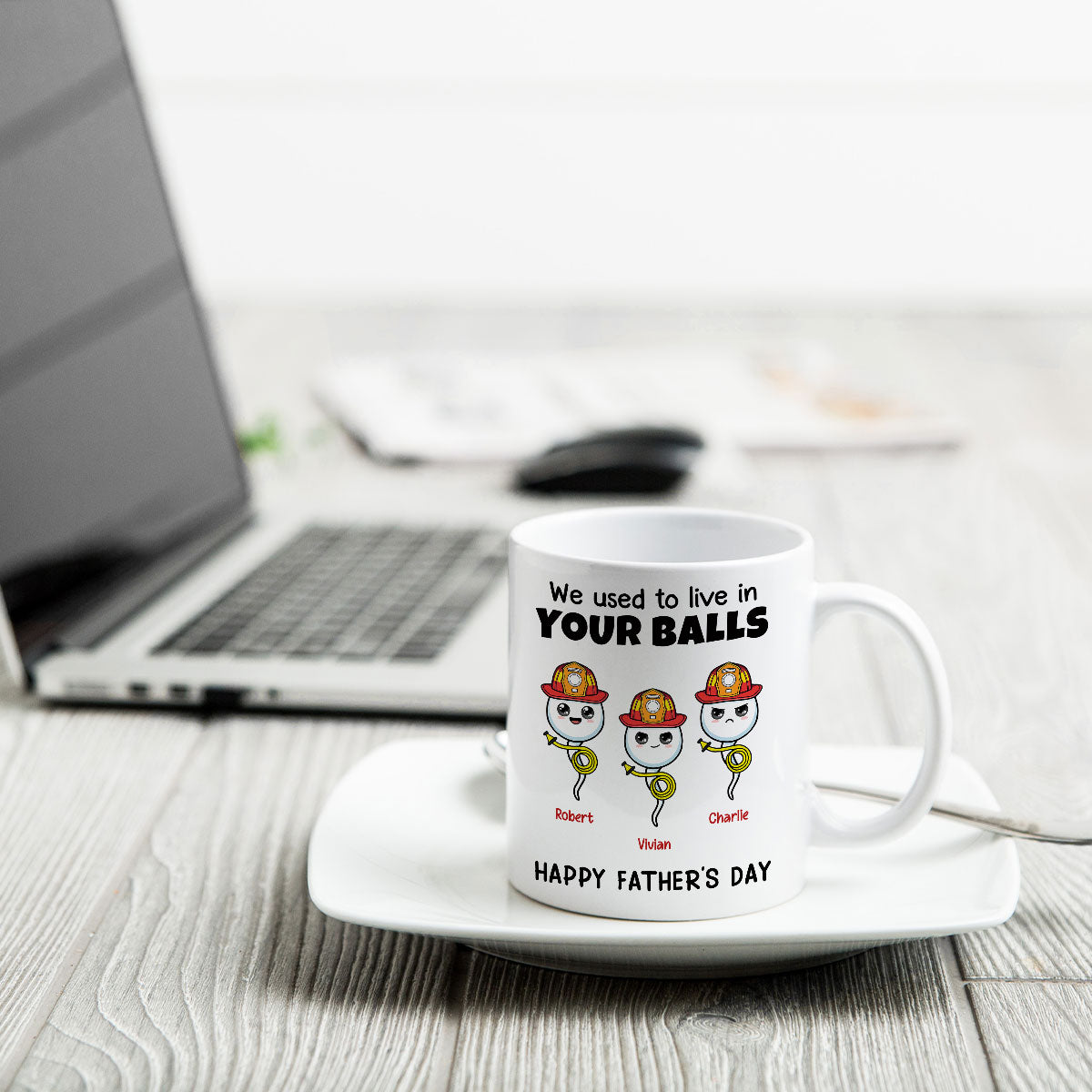 Firefighter Dad We Used To In Your Balls Personalized Mug