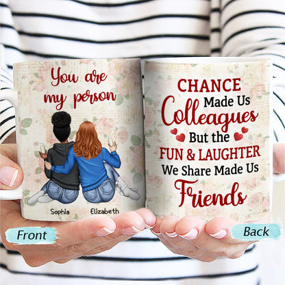 Chance Made Us Colleagues Office Worker Best Friends - Bestie BFF Gift - Personalized Custom White Edge-to-Edge Mug