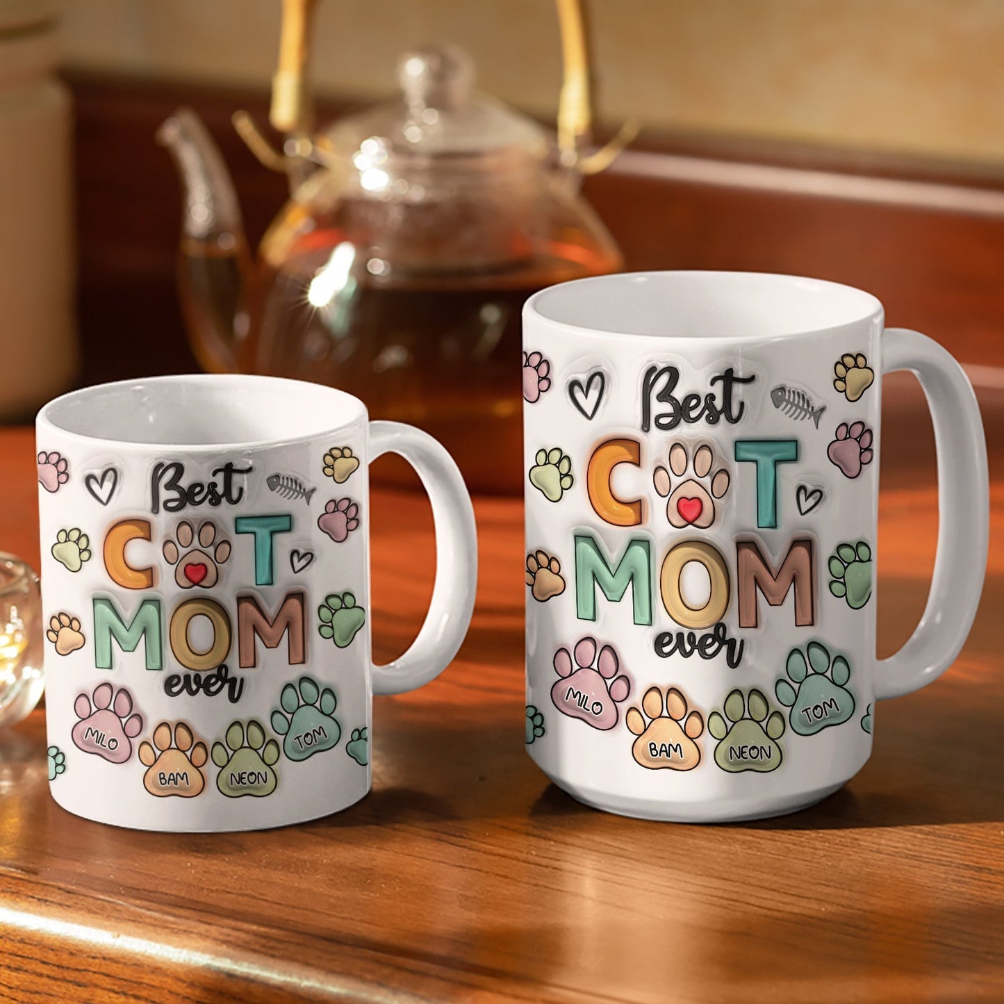 Best Dog Mom Ever - Birthday, Anniversary Gift For Dog Dad, Cat Mom, Pet Lover - 3D Inflated Effect Printed Mug, Personalized White Edge-to-Edge Mug