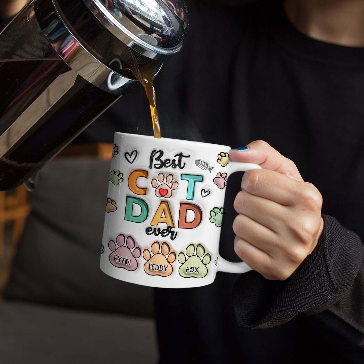 Best Dog Mom Ever - Birthday, Anniversary Gift For Dog Dad, Cat Mom, Pet Lover - 3D Inflated Effect Printed Mug, Personalized White Edge-to-Edge Mug