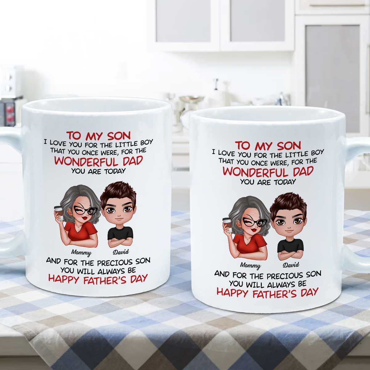 Doll To My Son From Dad Mom Happy Father's Day Personalized Mug