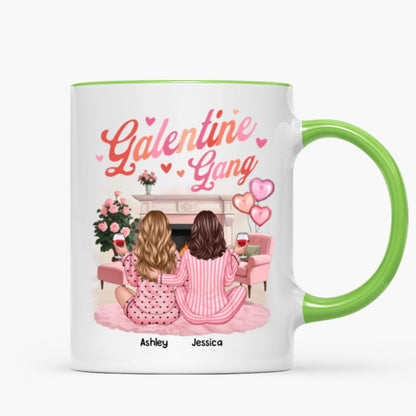 Galentine Gang Pretty Besties Sisters In House Personalized Mug, Mug, Social Club, Besties Gift