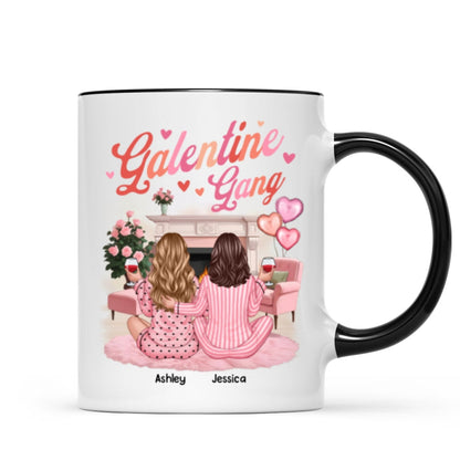 Galentine Gang Pretty Besties Sisters In House Personalized Mug, Mug, Social Club, Besties Gift