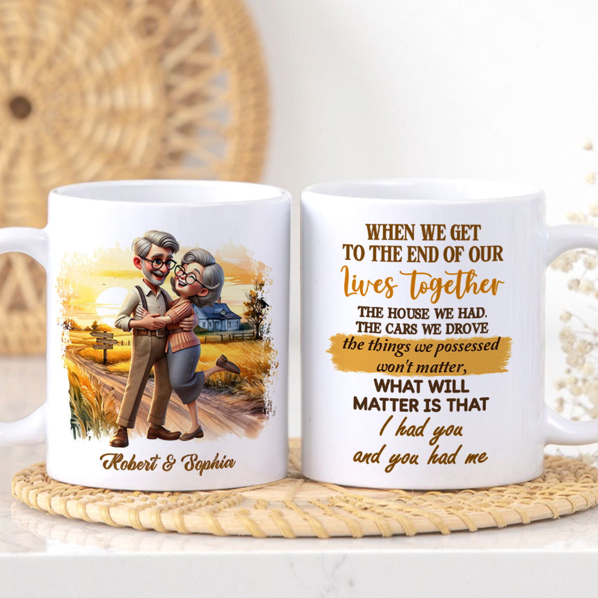 I Had You And You Had Me Happy Old Couple Personalized Mug, Anniversary For Him, For Her, Husband, Wife
