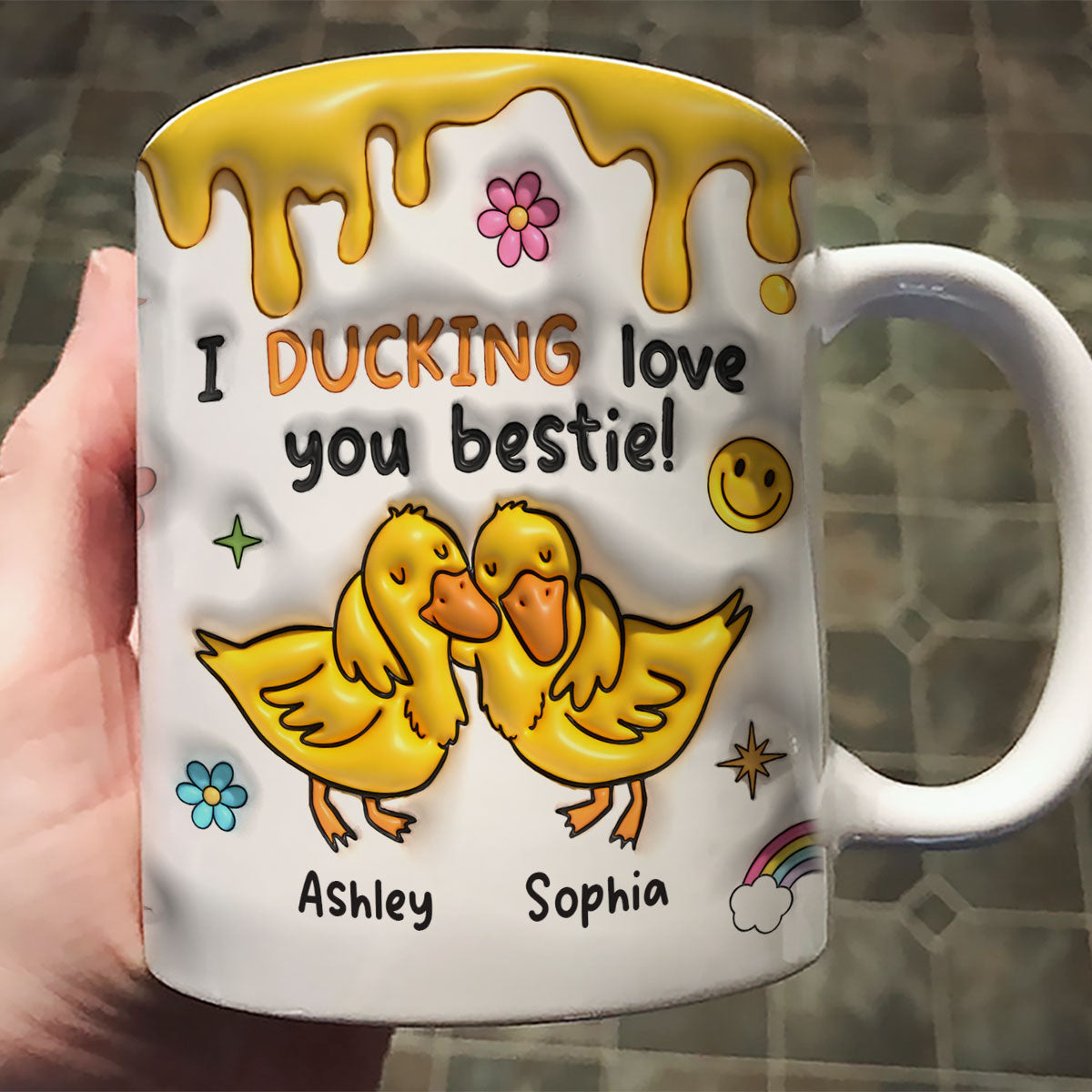 I Ducking Loving You Bestie Personalized 3D Inflated Effect Mug