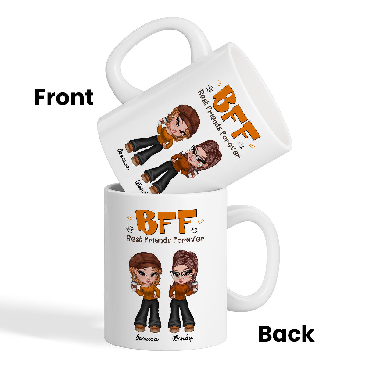 Trendy Fall Season Mug For Besties Sisters, Y2K Style