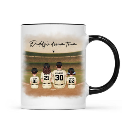 Retro Vintage Baseball Daddy's Dream Team Mug, Gift For Dad