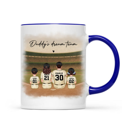 Retro Vintage Baseball Daddy's Dream Team Mug, Gift For Dad