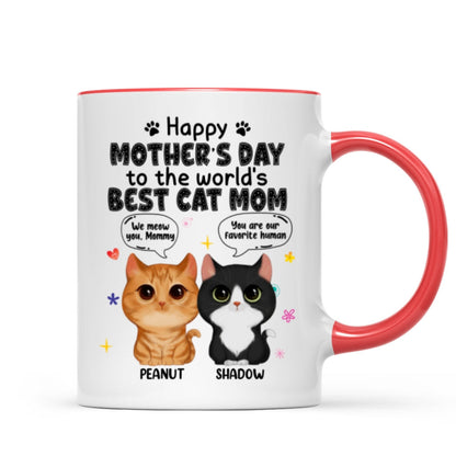 Watercolor Cute Cats Happy Mother's Day Cat Mom Watercolor Cute Cats Personalized Mug