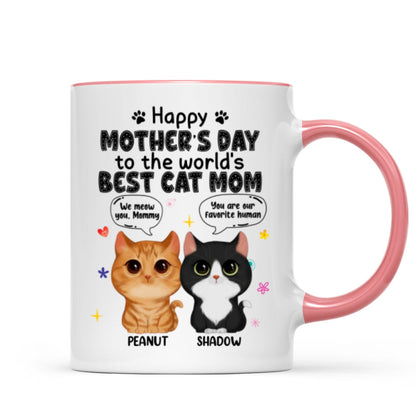 Watercolor Cute Cats Happy Mother's Day Cat Mom Watercolor Cute Cats Personalized Mug