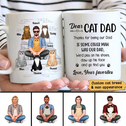 Cat Dad Real Man Funny Gift Personalized Mug