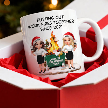 Dumpster Fire Response Team - Personalized Mug - Funny Gift For Coworkers, Work Besties