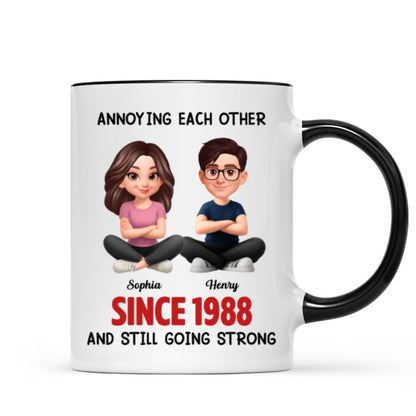 Old Funny Couple Annoying Each Other and Still Going Strong - Personalized Mug - Christmas Gift for him, for her