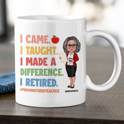 Proud Retired Teacher Personalized Mug, Retirement gift