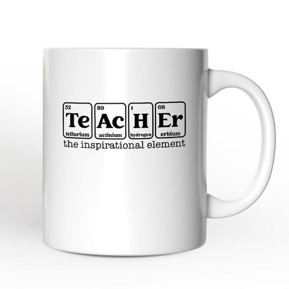 Teacher The Inspirational Element Personalized Mug, Periodic Table Appreciation Gift with Custom Name