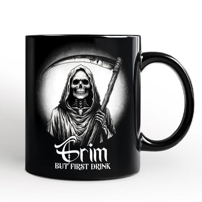 Grim Reaper Spooky Portrait Personalized Mug Horror Villain Theme Halloween Gift with Custom Name