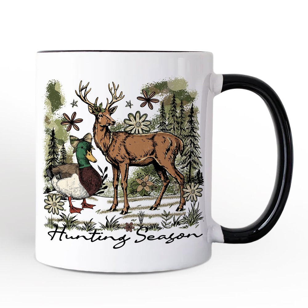 Coquette Hunting Season Personalized Mug, Rustic Wildlife Hunter Gift with Custom Name