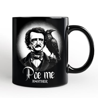 Edgar Allan Poe Spooky Portrait Personalized Mug Horror Villain Theme Halloween Gift with Custom Name