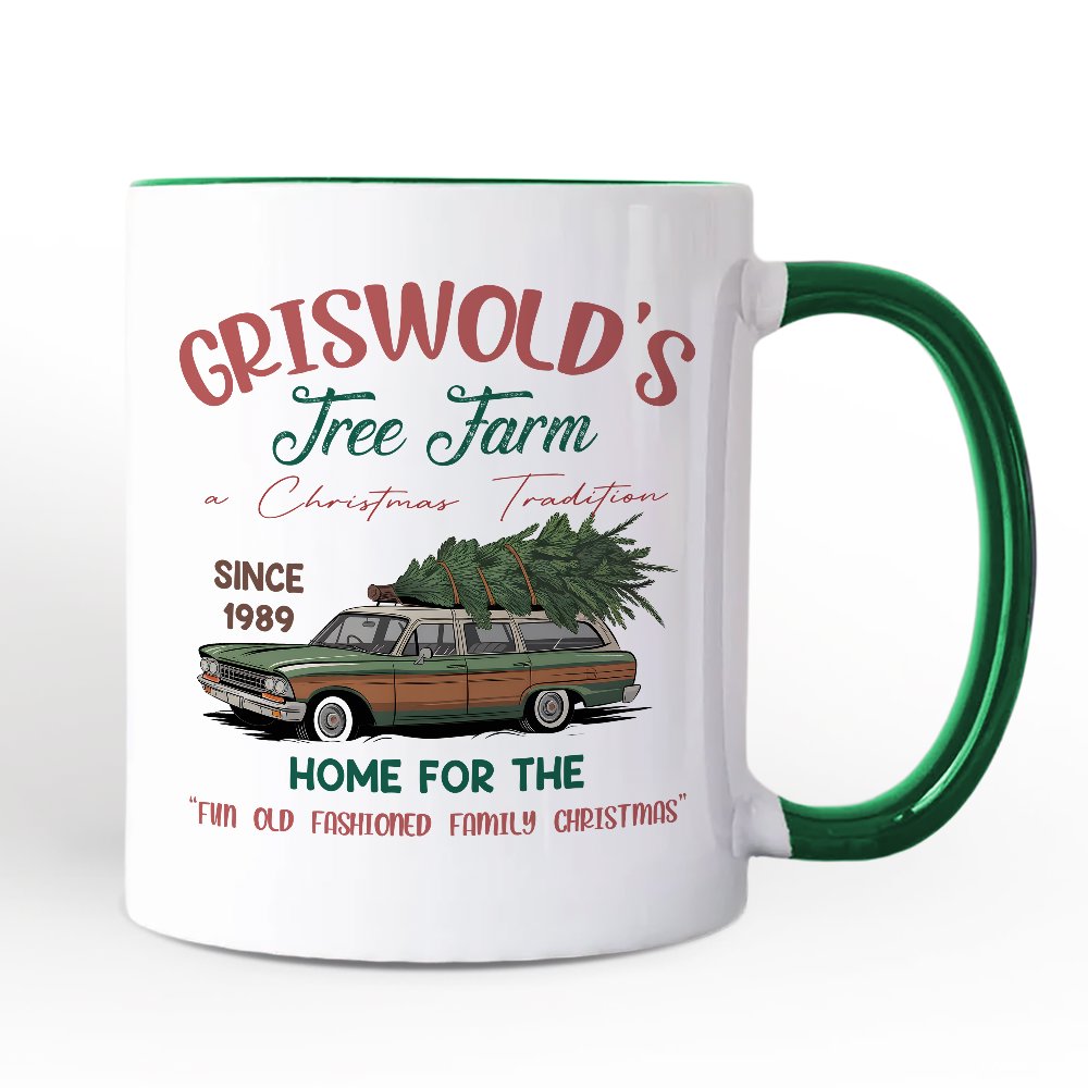 Griswold's Tree Farm Personalized Mug, Retro Family Christmas Vacation Gift with Custom Name