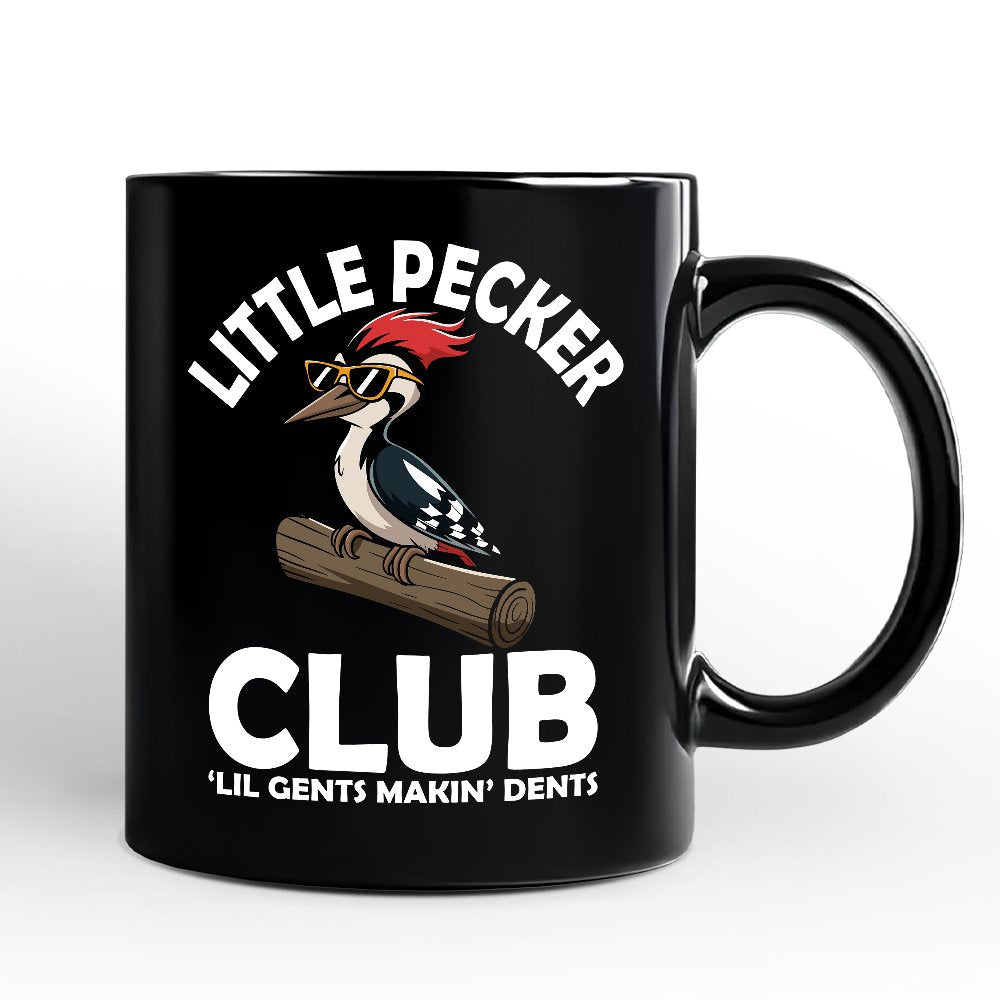 Little Pecker Club Personalized Mug, Funny Sarcastic Woodpecker Gift with Custom Name