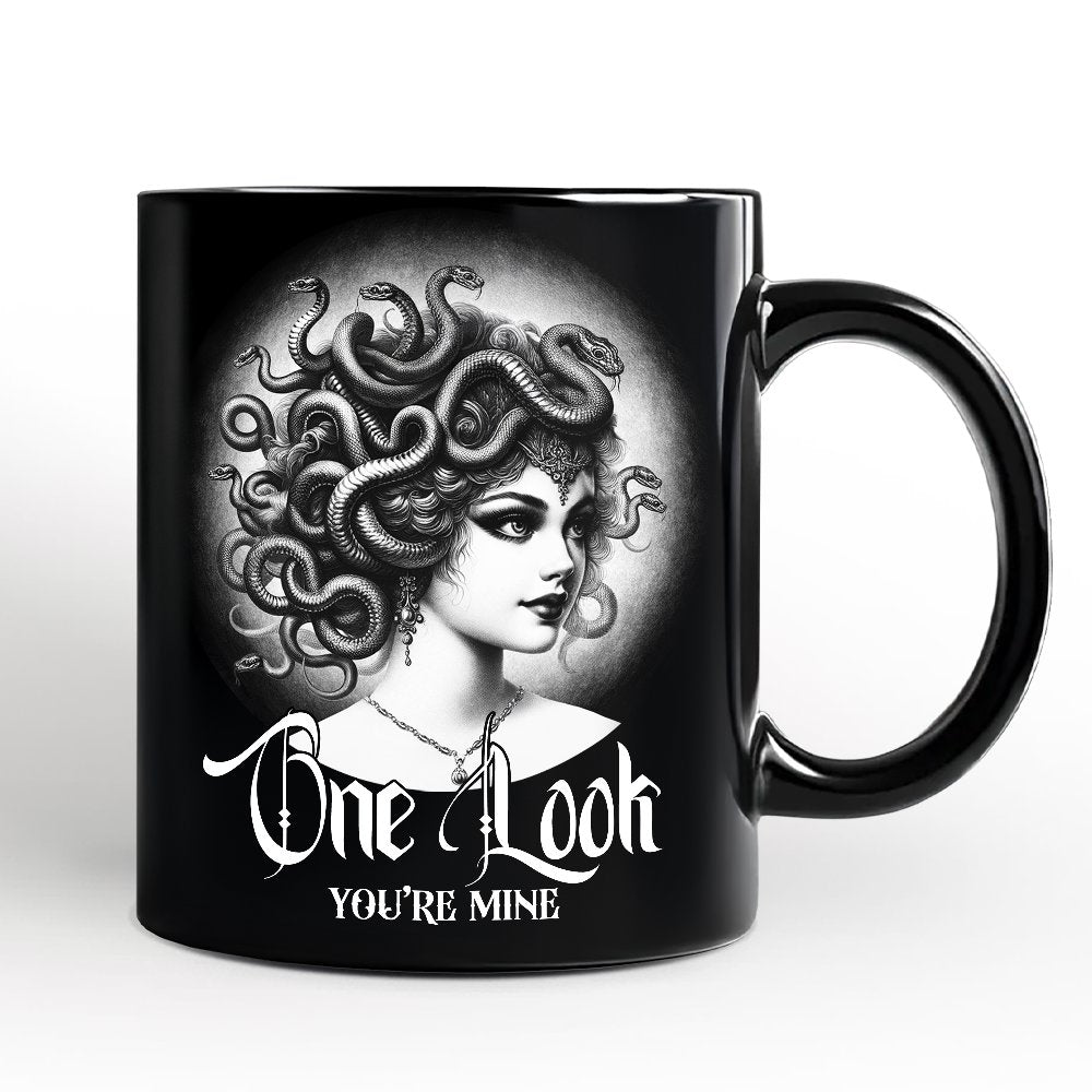 Medusa Spooky Portrait Personalized Mug Horror Villain Theme Halloween Gift with Custom Name