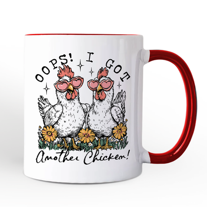 Oops I Got Another Chicken Personalized Mug, Funny Farm Animal Gift with Custom Name