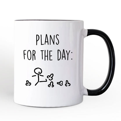 Plans for the Day Personalized Mug, Funny Minimalist Sarcastic Gift with Custom Name