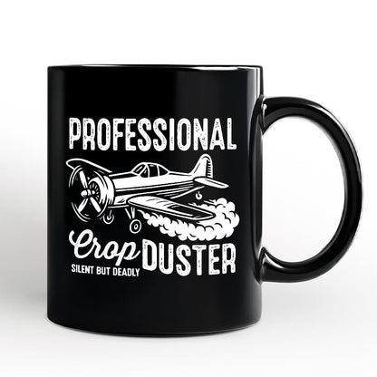 Professional Crop Duster Funny Personalized Mug, Silent But Deadly Sarcastic Men Gift with Custom Name
