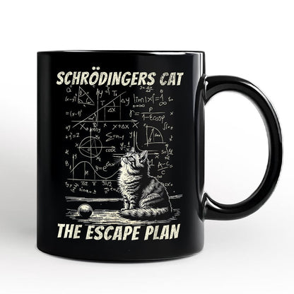 Cat The Escape Plan Physics Humor Personalized Mug, Funny Science Nerd Gift with Custom Name